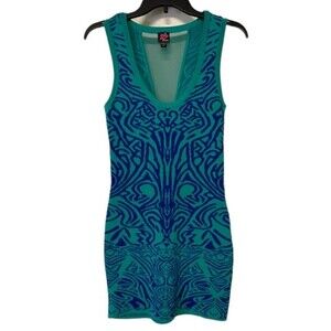 Bebe Bandage Dress-Blue/Teal Size M